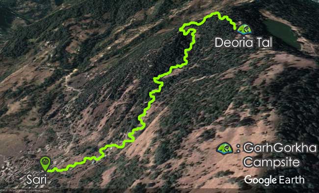 exclusive image map of Tungnath, chandrashila and Deoria Tal trek - part 2